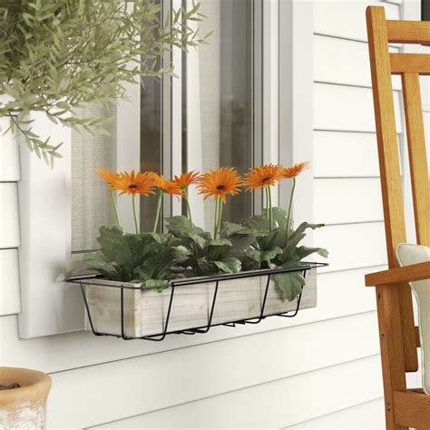 tiana metal black powder coated window box planter|Gracie Oaks Tiana Powder Coated Metal Window Box Planter.